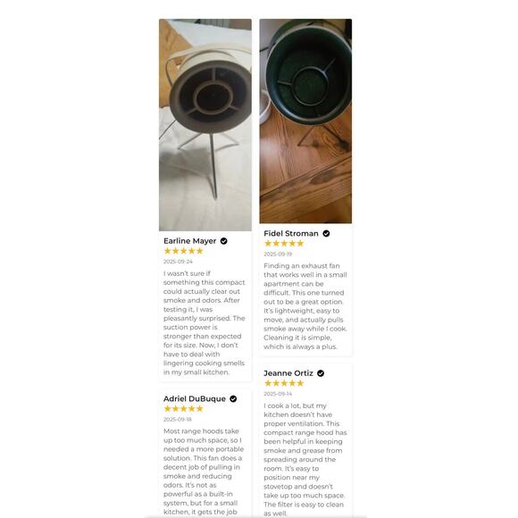 Desktop Range Hood - Portable Exhaust Fan 3 speeds - Picture 10 of 11